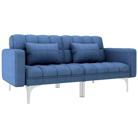 Divano Letto Blu In Tessuto - Foto 2