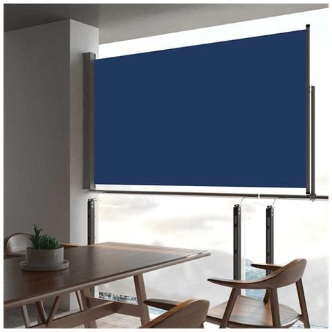 Tenda Da Sole Laterale Retrattile Per Patio 140x300 Cm Blu - Foto 8