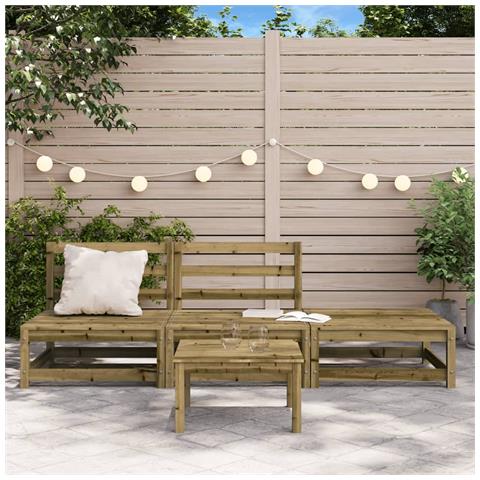 Lusso Casadino - Divano Giardino Senza Braccioli Con Poggiapiedi Pino Impregnato - Foto 2