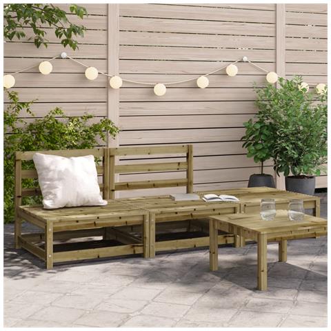 Lusso Casadino - Divano Giardino Senza Braccioli Con Poggiapiedi Pino Impregnato - Foto 8