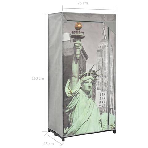 Lusso Casadino -  Armadio New York 75x45x160 Cm In Tessuto - Foto 8