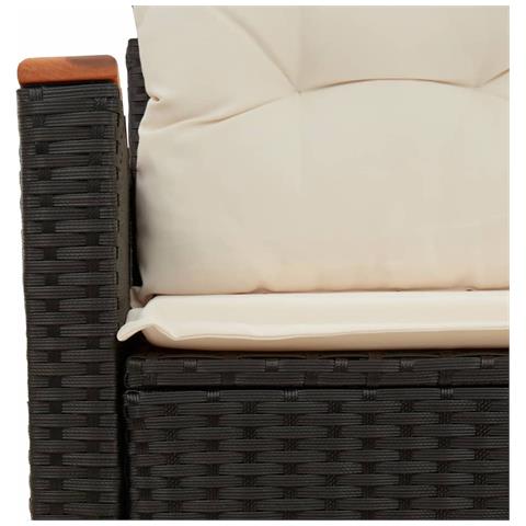 Divano da Giardino con Cuscini a 2 Posti Nero in Polyrattan - Foto 9