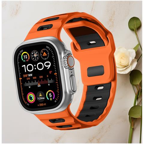 Elegante Cinturino In Silicone Per Apple Watch Serie 1-10 Orange - Foto 3
