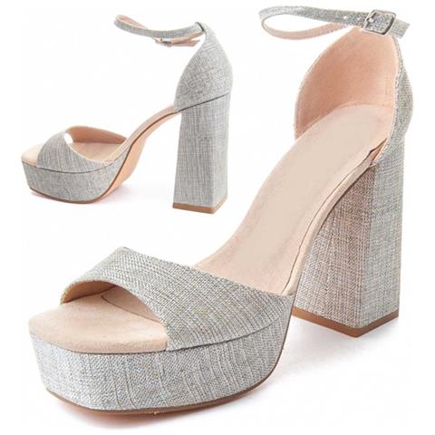 Sandalo Con Tacco Festsand7 Grigio. - Foto 1