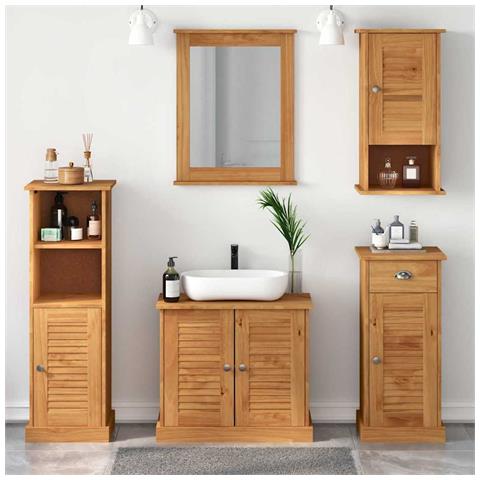 Set di mobili per il bagno con porta VIGO 5 pcs marrone ambrato - Foto 2