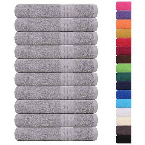 Asciugamani 10 pz Grigio 100x200 cm 360 g/m² 100% Cotone - Foto 2