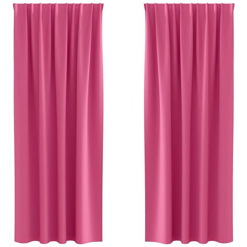 Tende con tende 2 pcs Rosa Vivo Poliestere - Foto 1