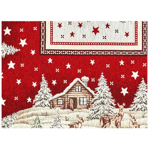Tovaglia Centrotavola Centrino Tavolo Fantasie Natalizie Cinigliato Piazzato Made Italy 90x90 Chalet Red - Foto 2