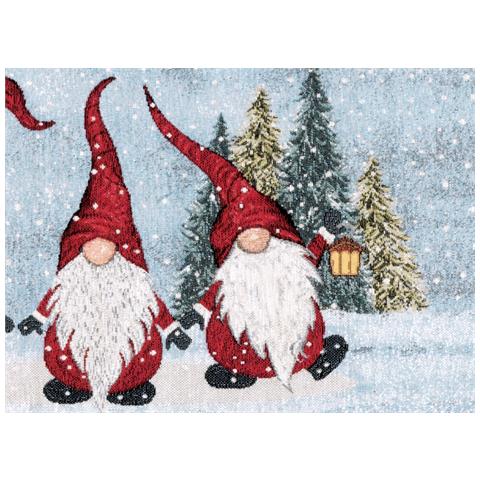 Tovaglia Centrino Runner Tavolo Fantasie Natalizie Centrotavola Cinigliato Made Italy 40x180 Merry Christmas - Foto 2