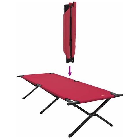 Letto da campeggio pieghevole Rosso Tessuto Oxford - Foto 9