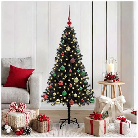 Albero di Natale con 150 LED con supporto Nero 150 cm PVC - Foto 2