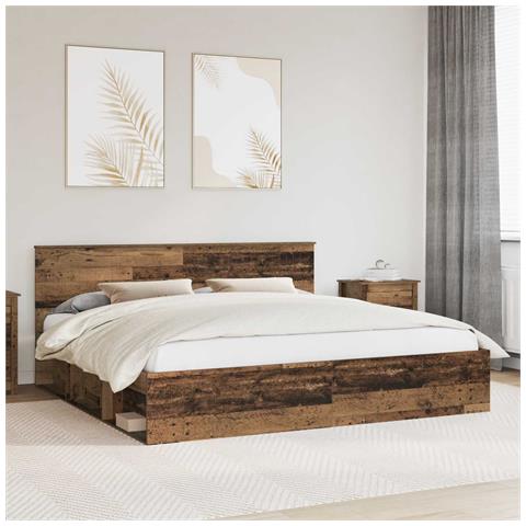 Struttura del letto Legno vecchio 200 x 200 cm Pino massello - Foto 2