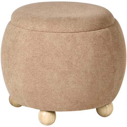 Pouf Contenitore Annabella Bouclé Marrone Chiaro - Foto 8