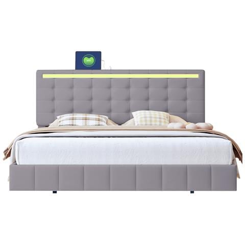 Letto Con Illuminazione Led E Design A Piedi Nascosti - Foto 1