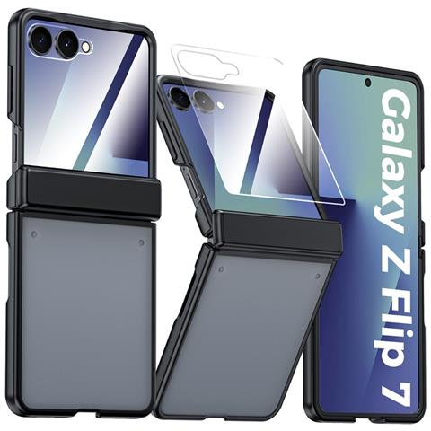 Custodia Protettiva In Pc Compatibile Con Samsung Galaxy Z Flip7 - Copertura Completa, Sottile E Anti-impronta Black - Foto 1
