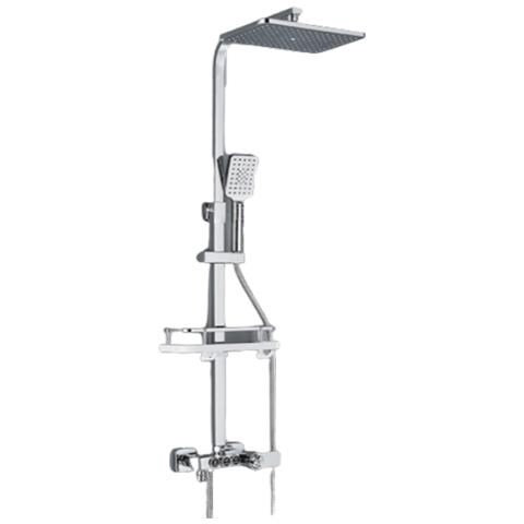 Colonna doccia, Blackswan, Tipo M224, modello cromato, con 3 vie, termostato, doccetta tipo SPA e bocca mobile nascosta, misura 116 cm - Foto 1