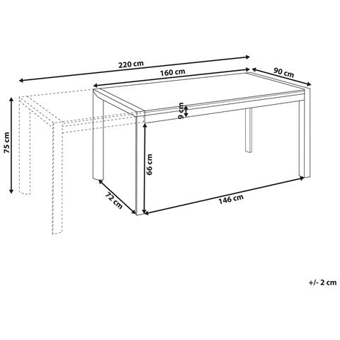 Tavolo Da Pranzo Allungabile Da Giardino Binasco 160/220 Cm 90 Cm Effetto Pietra Grigio - Foto 4