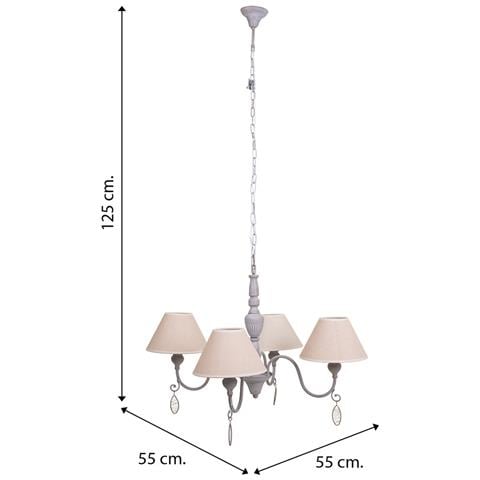 Lampada A Sospensione Grigia 55x55x125h - Foto 6