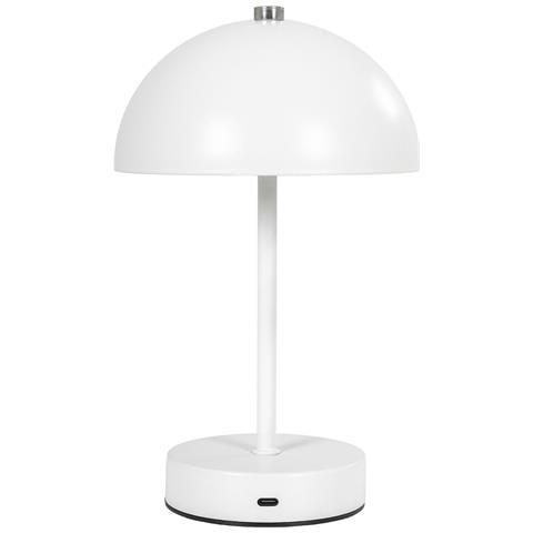 Lampada Da Tavolo Ricaricabile Holt In Metallo Bianco 15x25 Cm - Foto 2