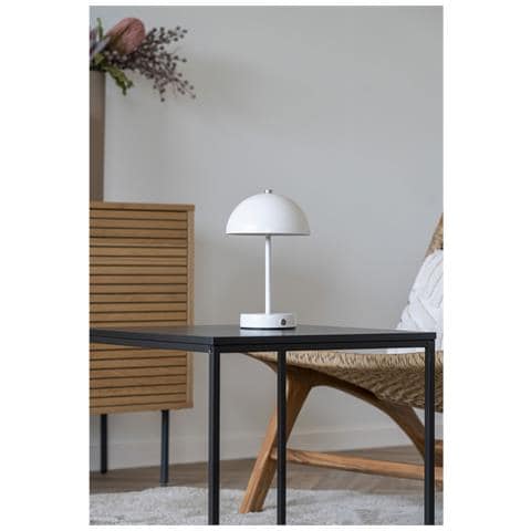Lampada Da Tavolo Ricaricabile Holt In Metallo Bianco 15x25 Cm - Foto 4