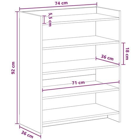 Mobile per scarpe Bianco 73,5 x 36 x 92 cm Legno ingegnerizzato - Foto 6