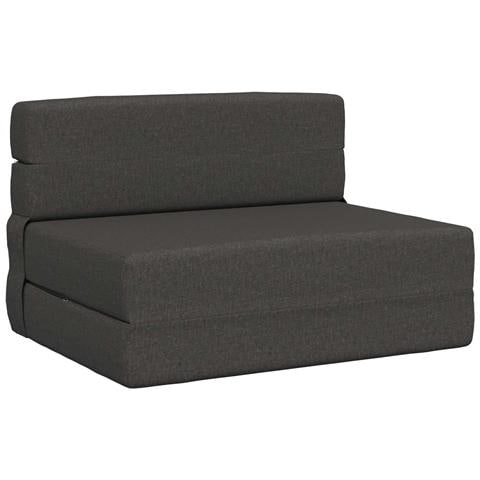 Divano Letto Pieghevole Grigio Scuro 100 x 80 x 60 cm Tessuto - Foto 1