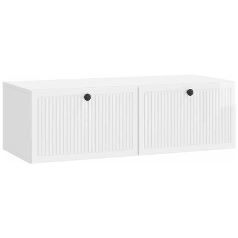Mobile Porta TV da Muro Bianco Lucido 98 x 41 x 30 cm - Foto 1