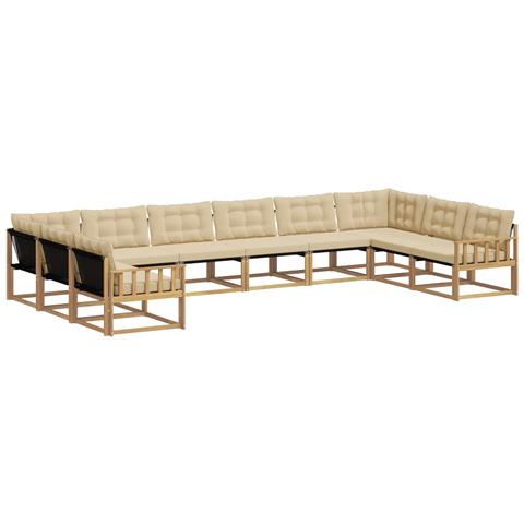 Set di divani da esterno con cuscino 10 pcs Bianco e Beige - Foto 1