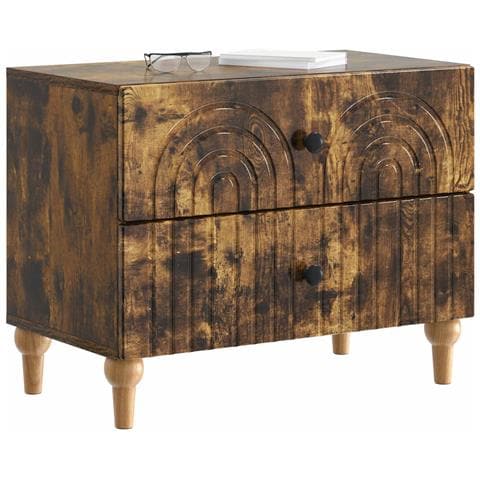 Armadio da Notte con cassetto Rovere Fumo 62 x 34,5 x 48 cm - Foto 2