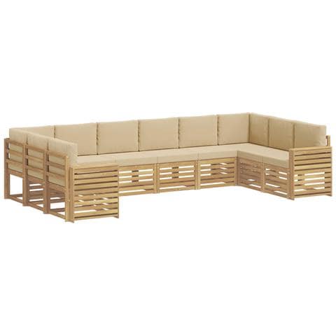 Set di divani da esterno 10 pcs Bianco e Beige - Foto 1