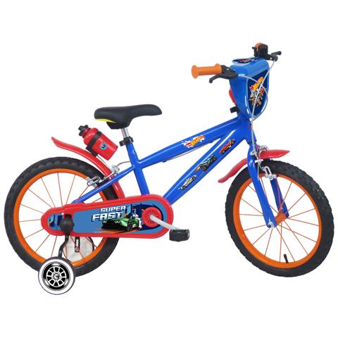 Hot Wheels 16'', Adatta A Bambini Tra I 5 E I 7 Anni, Per Altezza Tra 105 E 135 Cm, Con Borraccia E Scudo Frontale - Foto 1
