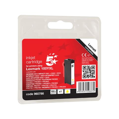 Compatibile 5 STAR per LEXMARK 14N1071E Cartuccia A. R. giallo - Foto 1