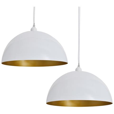 Lampada Da Soffitto Semisferica Bianco 2 Pezzi - Foto 1