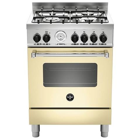 Cucina a Gas AMN664GCRT 4 Fuochi a Gas Forno a Gas Ventilato Classe A+ Dimensioni 60 x 60 cm Colore Crema Serie Americana - Foto 1