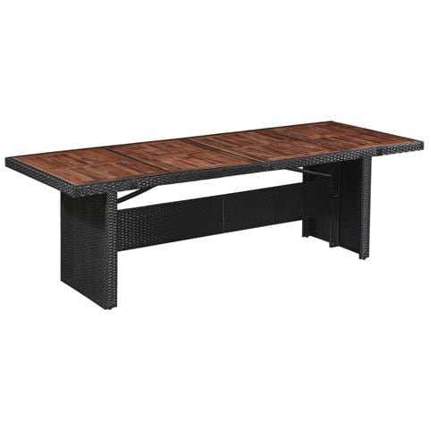 Tavolo Da Giardino In Polirattan E Legno Massello 240x90x74 Cm - Foto 1
