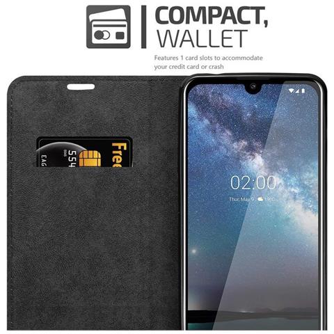 Custodia Compatibile Con Nokia 2.2 In Rosso Mela - Coperchio Protettiva Con Chiusura Magnetica, Funzione Stand E Tasca Per Le Carte - Foto 2