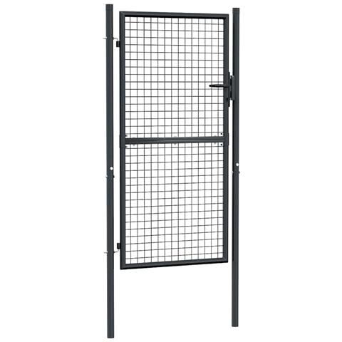 Cancello Per Giardino In Acciaio Zincato Grigio 100x225 Cm - Foto 1