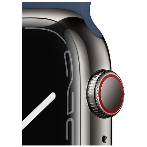 Watch Series 7 41mm in Acciaio Inossidabile Impermeabile 5ATM GPS + Cellular 32GB WiFi / Bluetooth con Cinturino Sport Blu Abisso - Foto 3