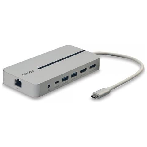 Mini Docking Station per Laptop DST-Mx Duo 3x USB 3.2 / 2x HDMI con Dual Display 4K Argento / Bianco + Power Delivery 100W - Foto 2