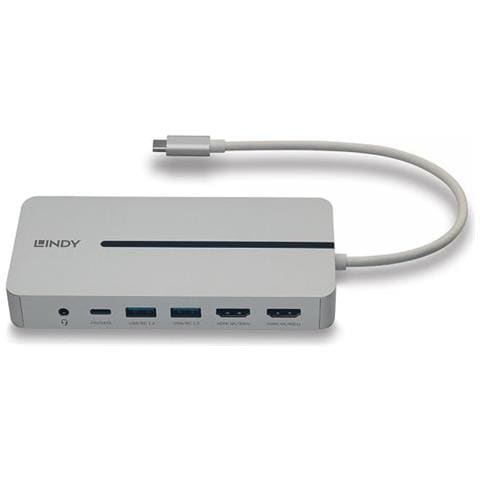 Mini Docking Station per Laptop DST-Mx Duo 3x USB 3.2 / 2x HDMI con Dual Display 4K Argento / Bianco + Power Delivery 100W - Foto 3