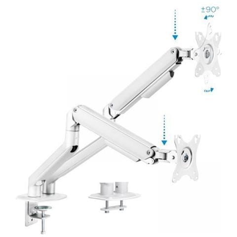 Tv Table Stand 17-32 2 Screens White - Foto 2