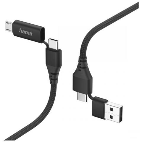 00201537 Cavo Usb 1,5 M Usb 2.0 Usb A /usb C Usb C /micro-usb B Nero - Foto 1