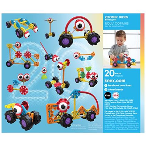 Knex Kid Knex - Set Da Costruzione Zoomin Rides - 64 Pezzi - Set Da Costruzione Di Giocattoli Educativi Prescolari Dai 3 Anni In Su - Foto 3