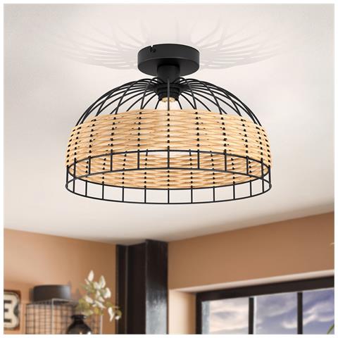 Plafoniera Industrial Anwick 1 Luce Metallo Nero - Foto 1