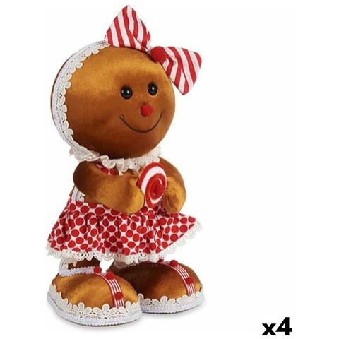 Statua Decorativa Biscotto Fiocco Marrone Rosso Polistirene 19 X 33 X 15 Cm (4 Unità) - Foto 1