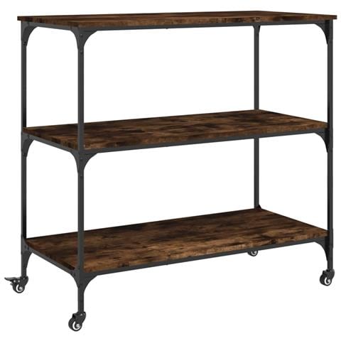 Carrello Da Cucina Rovere Fumo 102x50x95 Cm Legno Multistrato - Foto 2