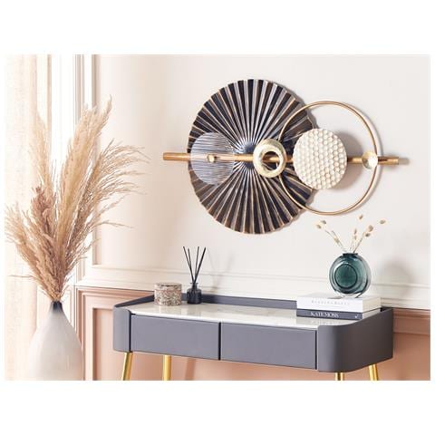 Decorazione Da Parete Nero E Oro 103 X 59 Cm Ruthenium - Foto 1