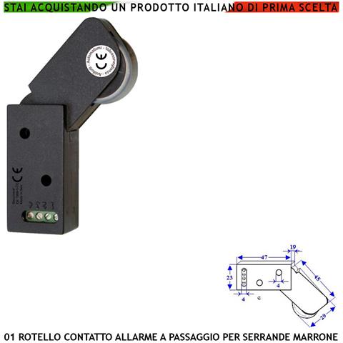 Rotello Contatto Antifurto Marrone Contro Il Sollevamento Di Tapparella O Serranda La Rotella Spinta Da Molla Con La G - Foto 1