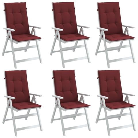 Cuscini Sedia Schiena Alta 2 Rosso Vino Mélange 120x50x4 Cm - Foto 1