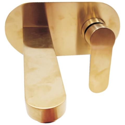 Miscelatore Lavabo Parete Oceania Ad Incasso Ottone Colore Oro Satinato - Foto 1